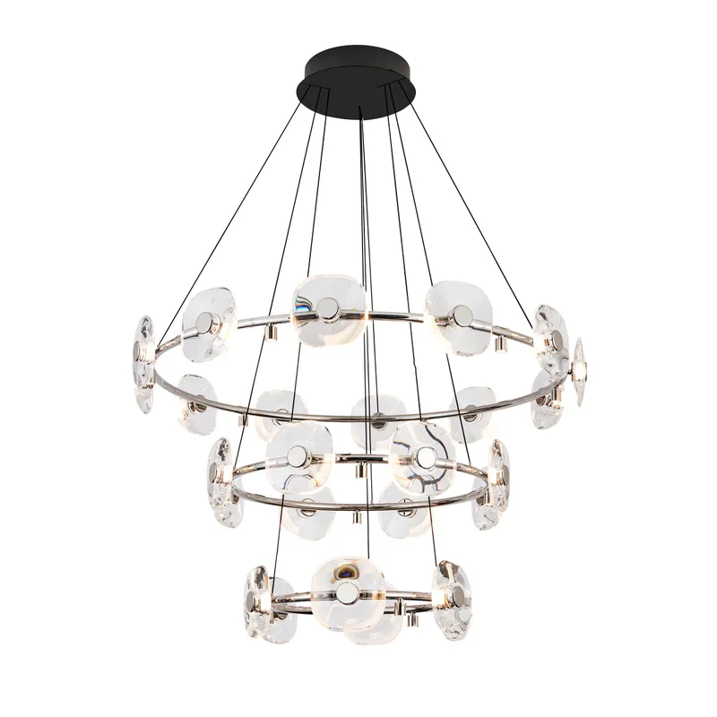 Ziva by Golden Lighting Celestia 26-light Integrated LED Chandelier in Chrome — Golden Lighting LED Pendant Lights  3000K