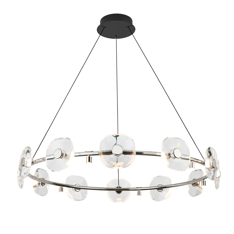 Ziva by Golden Lighting Celestia 12-light Integrated LED Chandelier in Chrome — Golden Lighting LED Pendant Lights  3000K