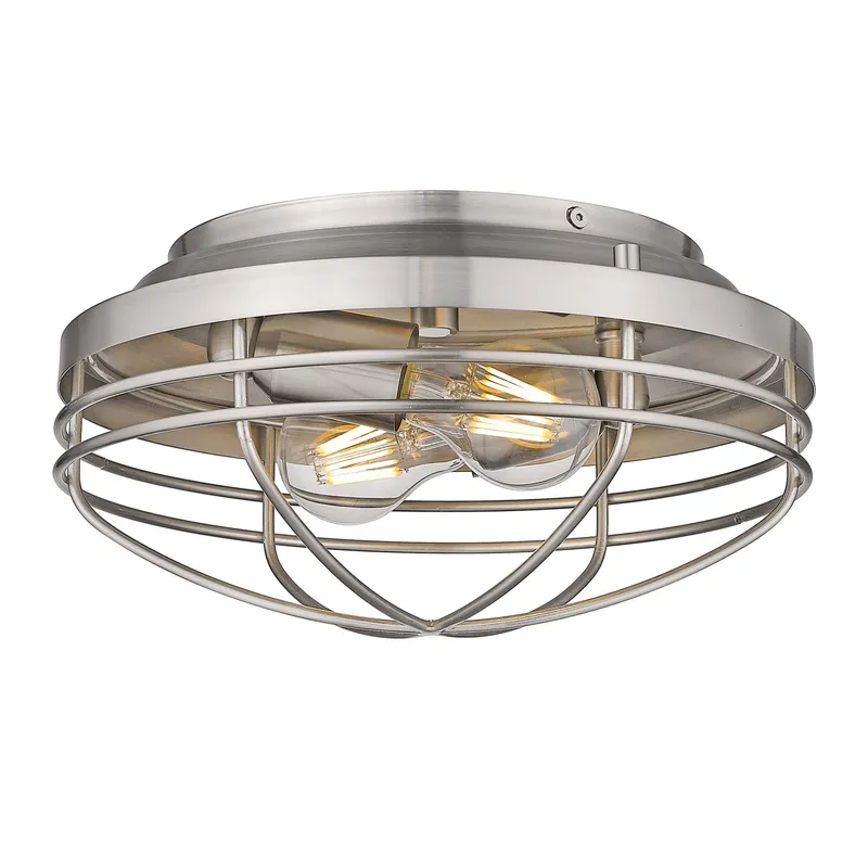 Golden Lighting Seaport 2-light Flush Mount in Pewter — Golden Lighting LED Ceiling Lights  