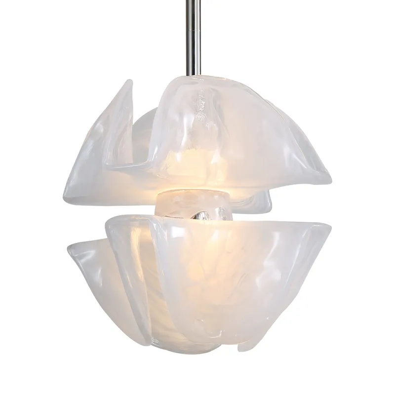Golden Lighting Glacier Integrated LED Pendant in Polished Nickel — Golden Lighting LED Pendant Lights  3000K