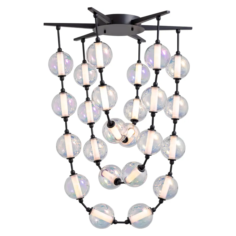 Golden Lighting Pearla Integrated LED 28in Pendant in Matte Black — Golden Lighting LED Pendant Lights  3000K