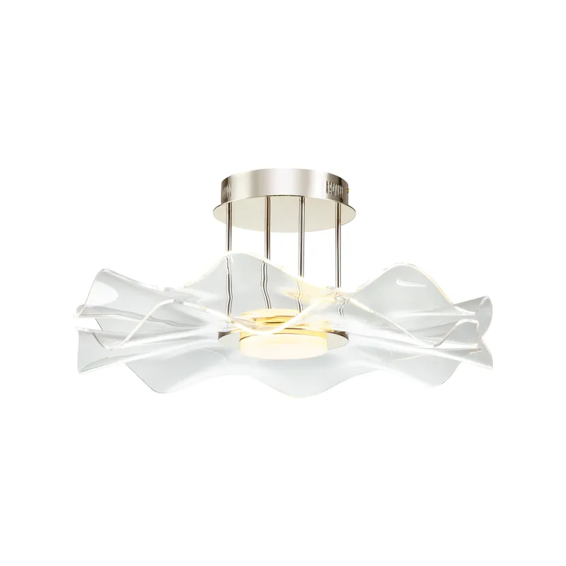 Golden Lighting Vetrina Integrated LED Semi-Flush Mount in Light Gold — Golden Lighting LED Ceiling Lights  3000K