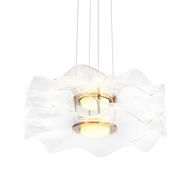 Golden Lighting Vetrina Integrated LED 2-tier Pendant in Light Gold — Golden Lighting LED Pendant Lights  3000K
