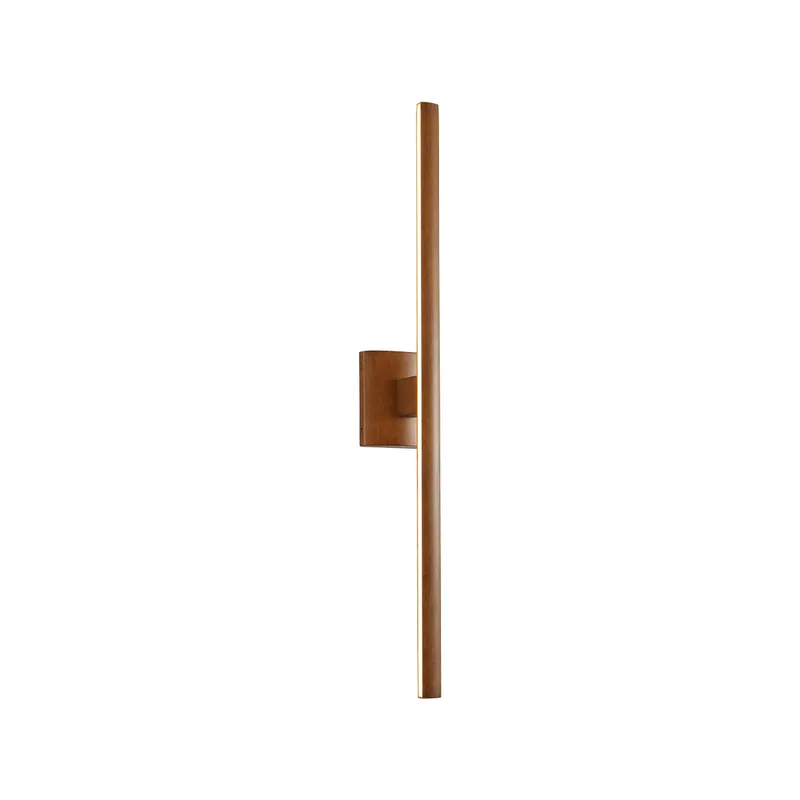 Vireo 28" Bidirectional Integrated LED Wall Light - Walnut — Golden Lighting LED Wall Lights  3000K
