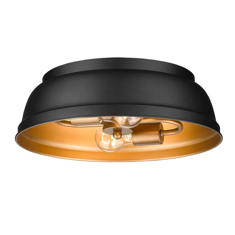 Golden Lighting Rebel 2-light Flush Mount in Matte Black — Golden Lighting LED Ceiling Lights  