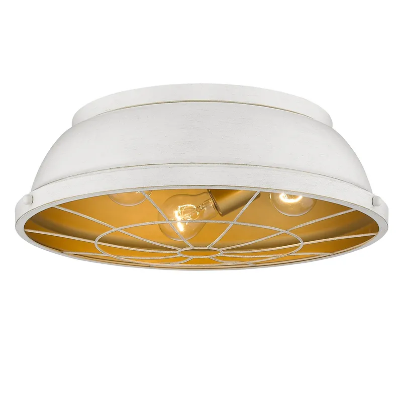 Golden Lighting Bartlett 3-light Flush Mount in French White — Golden Lighting LED Ceiling Lights  