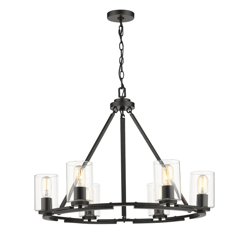 Golden Lighting Monroe 6-light Chandelier in Matte Black — Golden Lighting LED Pendant Lights  