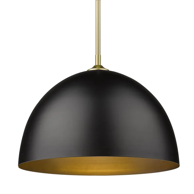 Zoey 1-light 16in Pendant in Olympic Gold and Matte Black Shades — Golden Lighting LED Pendant Lights  