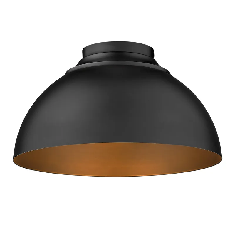 Zoey 3-light Flush Mount in Matte Black — Golden Lighting LED Ceiling Lights  