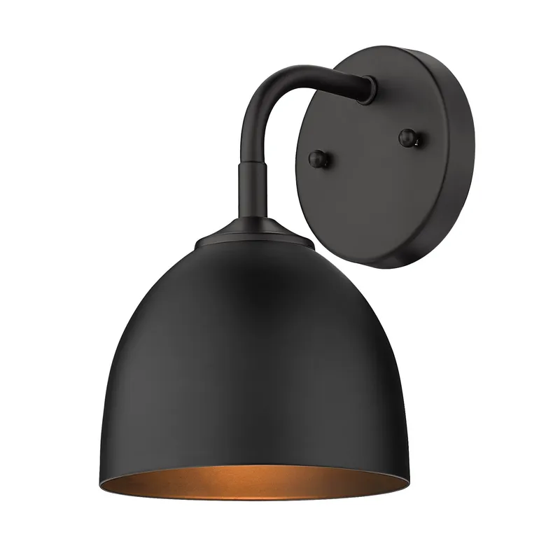 Zoey 1-light Wall Sconce in Matte Black — Golden Lighting LED Wall Lights 1.0W 