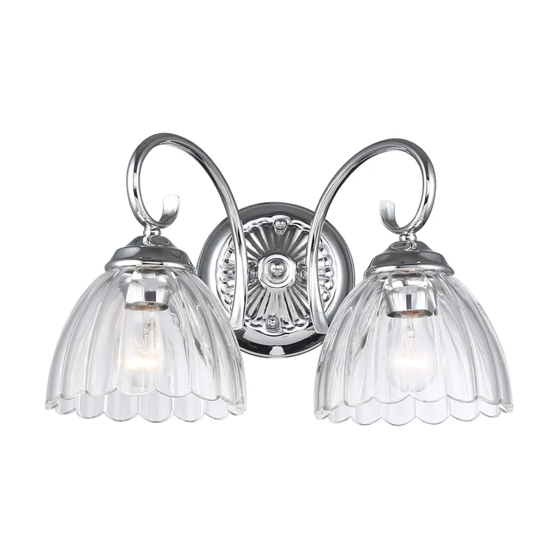 Golden Lighting Audra 2-light Vanity in Chrome — Golden Lighting LED Wall Lights  