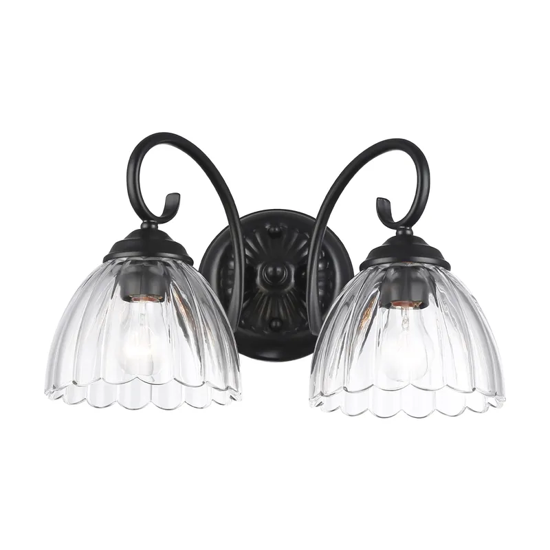 Golden Lighting Audra 2-light Vanity in Matte Black — Golden Lighting LED Wall Lights  