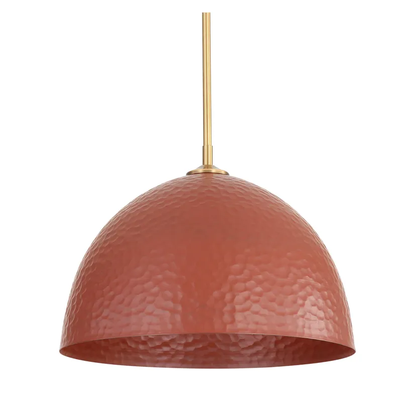 Golden Lighting Shepard 1-light Pendant in Modern Brass and Russet Clay shade — Golden Lighting LED Pendant Lights  