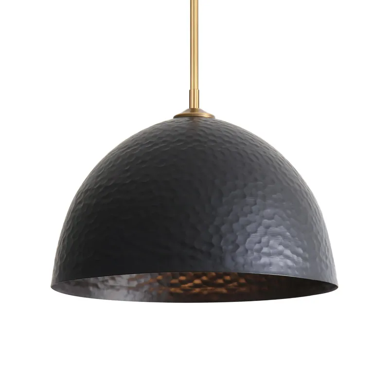 Golden Lighting Shepard 1-light Pendant in Modern Brass and Matte Black shade — Golden Lighting LED Pendant Lights  