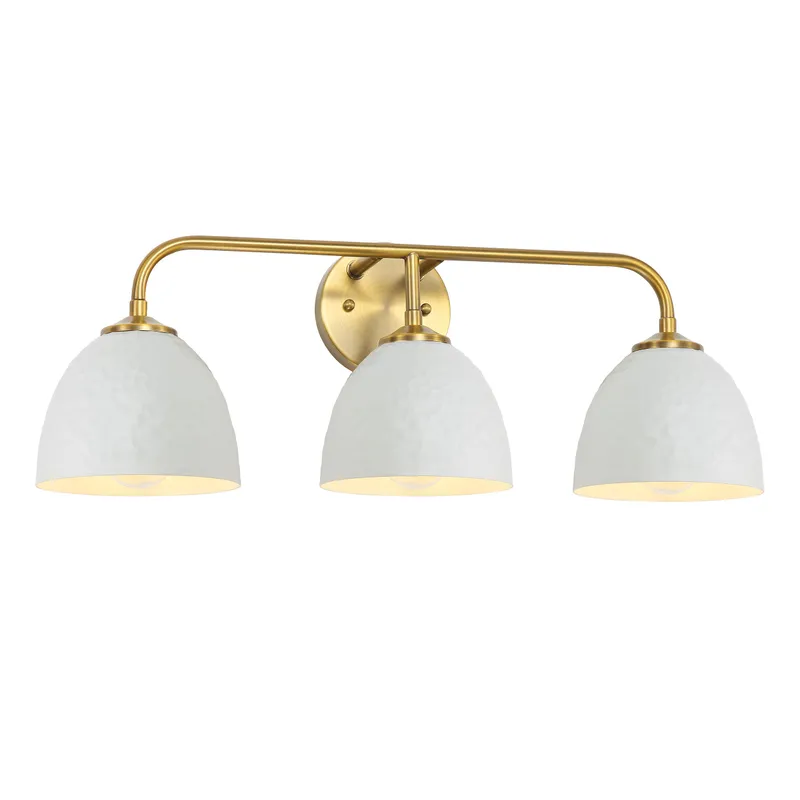 Golden Lighting Shepard 3-light Vanity in Modern Brass and Matte White shade — Golden Lighting LED Wall Lights  