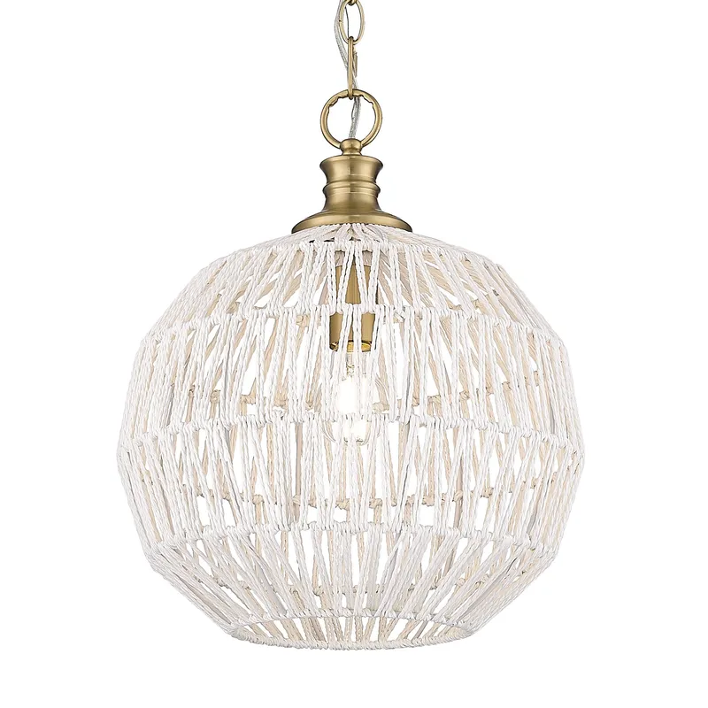 Golden Lighting Florence 1-light Pendant in Brushed Champagne Brass — Golden Lighting LED Pendant Lights  