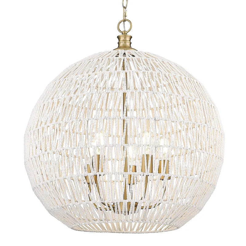 Golden Lighting Florence 5-light Pendant in Brushed Champagne Brass — Golden Lighting LED Pendant Lights 60.0W 