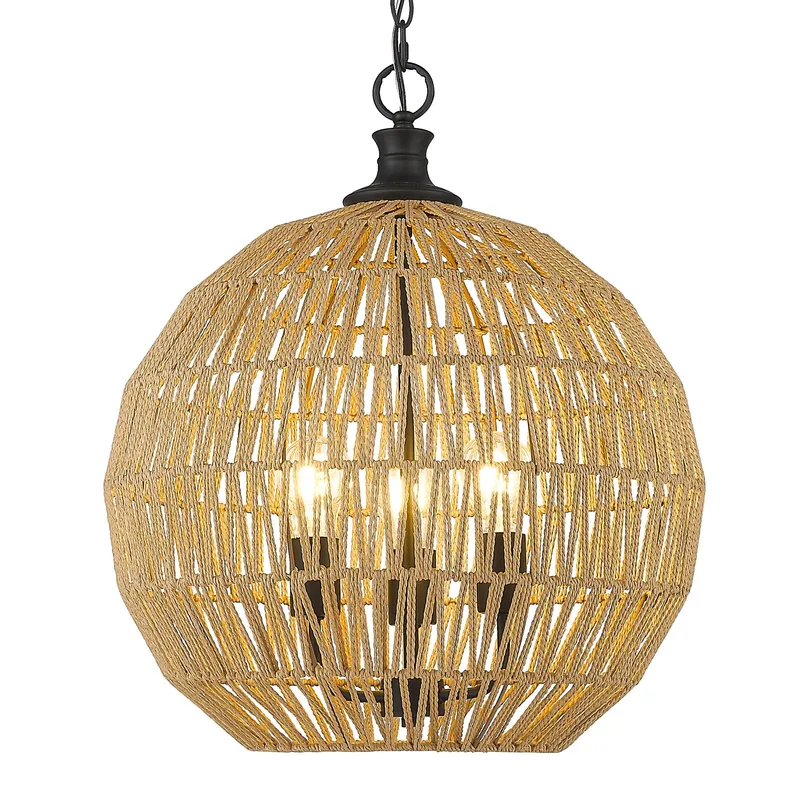 Golden Lighting Florence 3-light Pendant in Matte Black — Golden Lighting LED Pendant Lights  