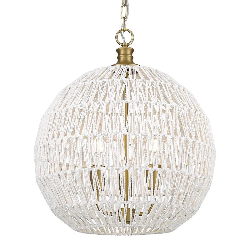 Golden Lighting Florence 3-light Pendant in Brushed Champagne Brass — Golden Lighting LED Pendant Lights  
