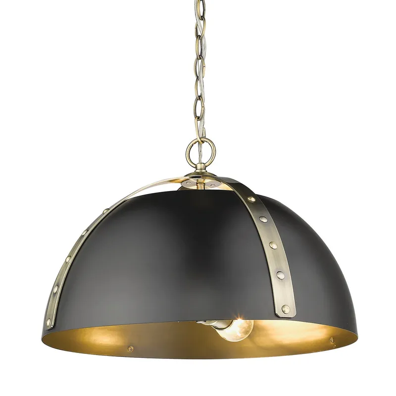 Golden Lighting Aldrich 3-light Pendant in Aged Brass — Golden Lighting LED Pendant Lights 100.0W 