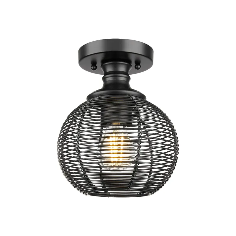 Golden Lighting Calypso 1-light Semi-Flush Mount in Matte Black — Golden Lighting LED Ceiling Lights  
