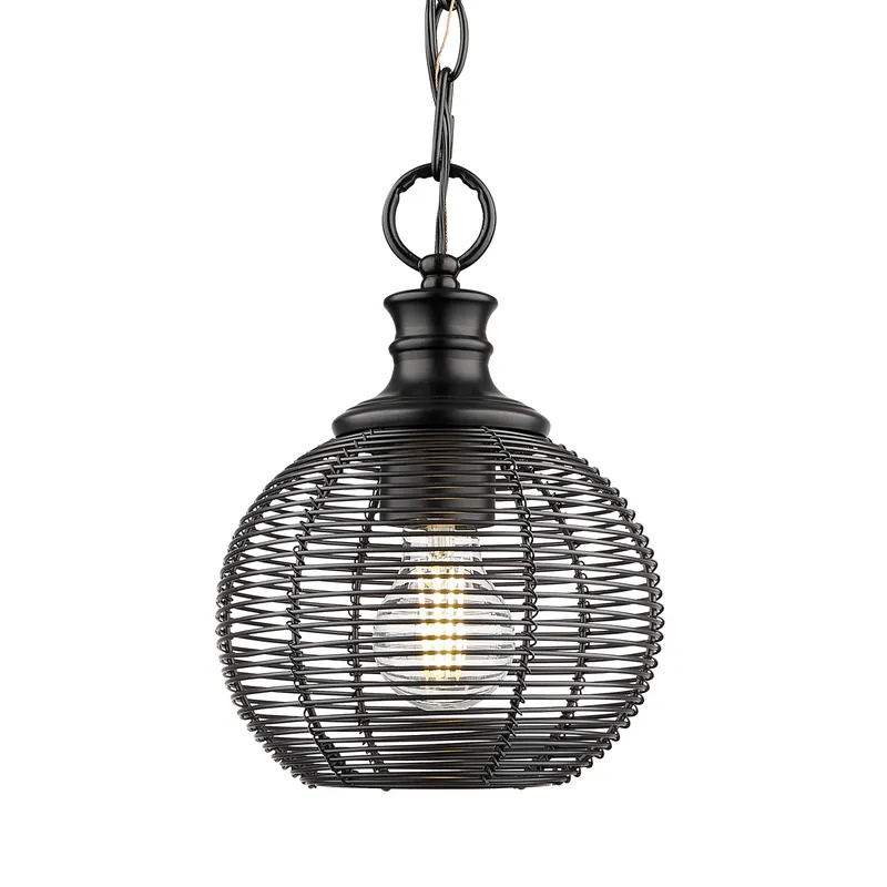Golden Lighting Calypso 1-light 8in Pendant in Matte Black — Golden Lighting LED Pendant Lights  