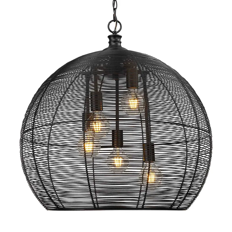 Golden Lighting Calypso 5-light Pendant in Matte Black — Golden Lighting LED Pendant Lights  