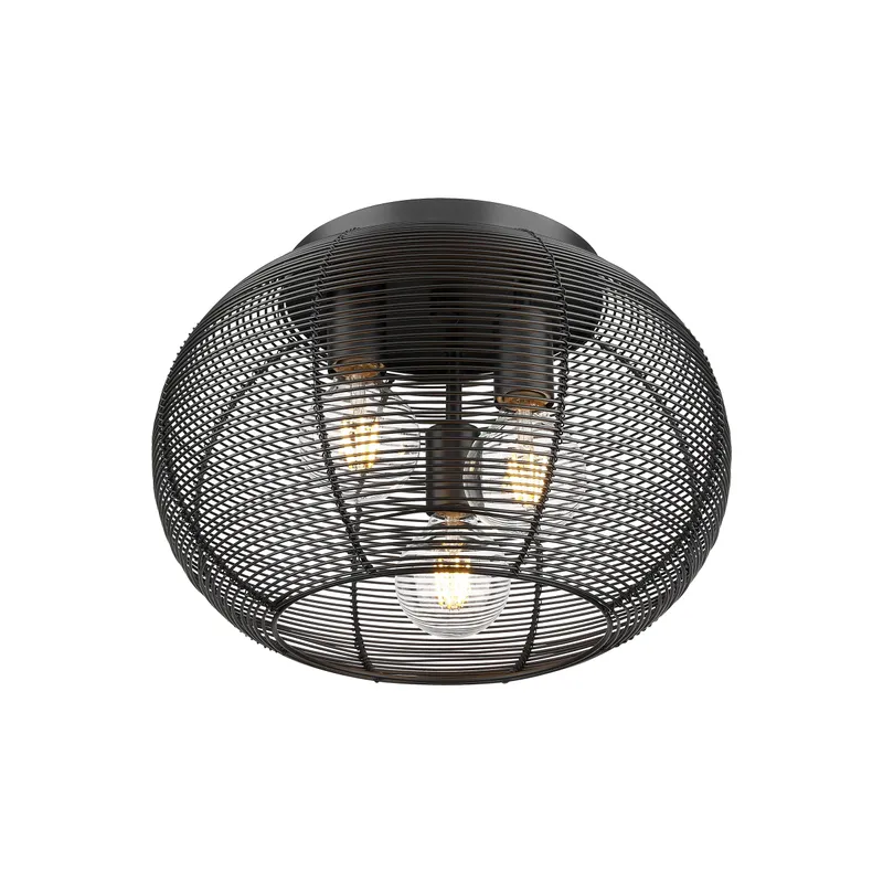 Golden Lighting Calypso 3-light Flush Mount in Matte Black — Golden Lighting LED Ceiling Lights  