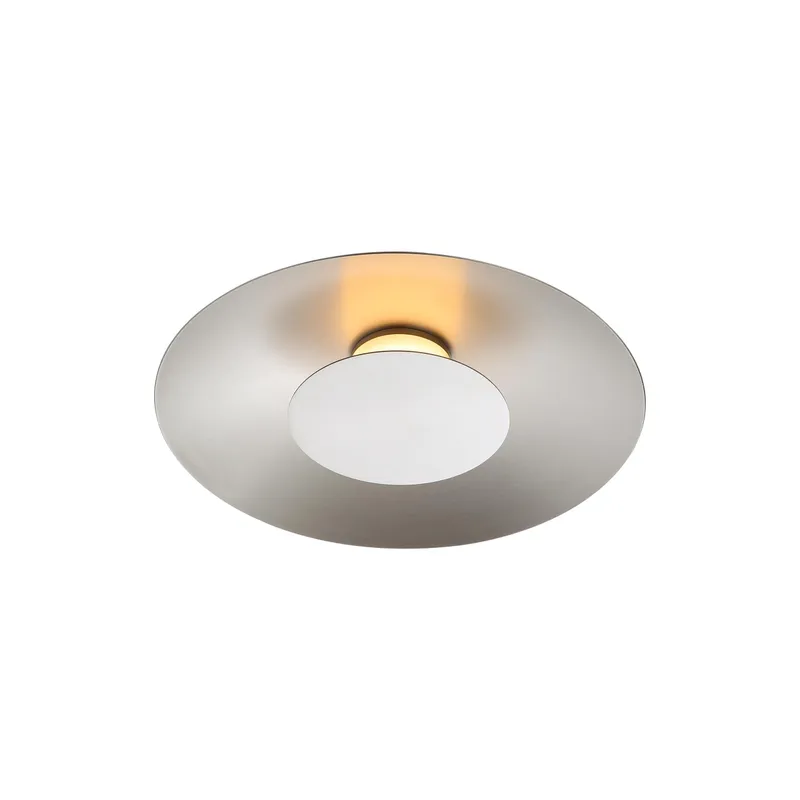Luma Integrated LED Flush Mount in Sand Nickel and Sand Nickel shade — Golden Lighting LED Ceiling Lights  3000K