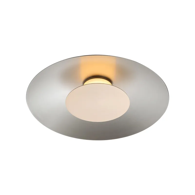 Luma Integrated LED Flush Mount in Sand Nickel and French Gold shade — Golden Lighting LED Ceiling Lights  3000K