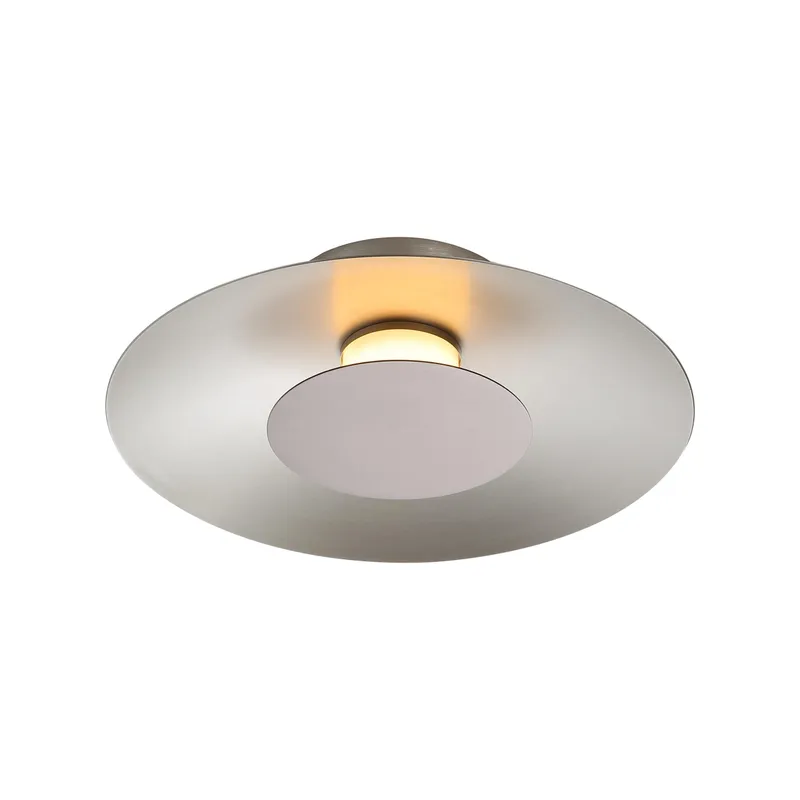 Luma Integrated LED Flush Mount in Sand Nickel and Coffee Silver accent — Golden Lighting LED Ceiling Lights  3000K