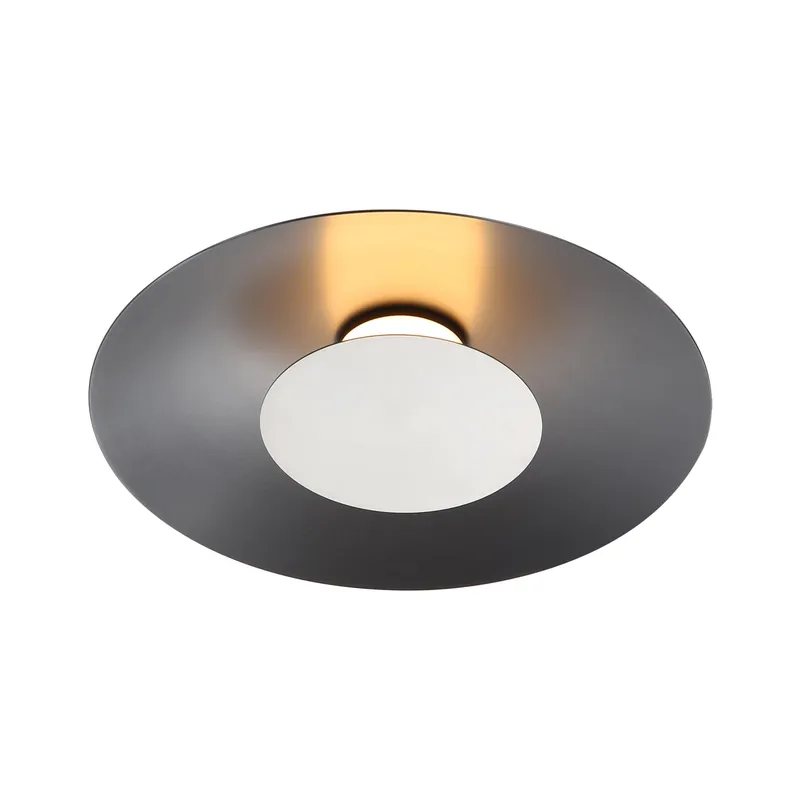 Luma Integrated LED Flush Mount in Graphite and Sand Nickel shade — Golden Lighting LED Ceiling Lights  3000K