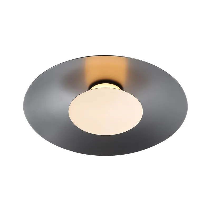 Luma Integrated LED Flush Mount in Graphite and French Gold shade — Golden Lighting LED Ceiling Lights  3000K