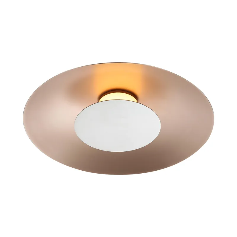 Luma Integrated LED Flush Mount in French Gold and Sand Nickel shade — Golden Lighting LED Ceiling Lights  3000K