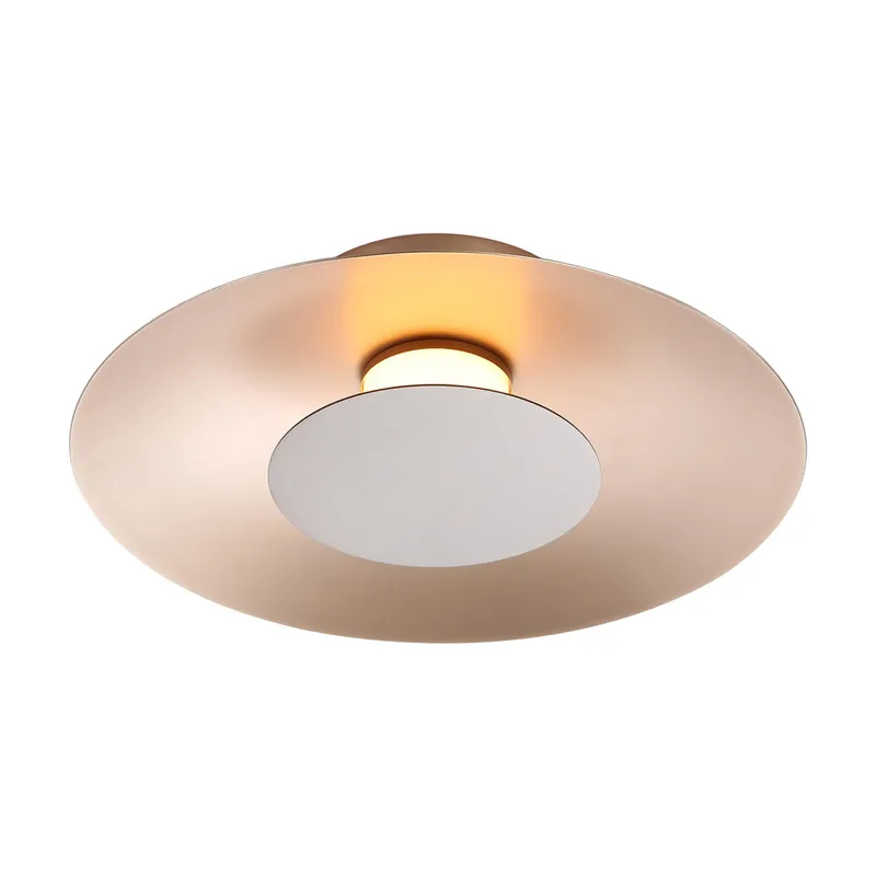 Luma Integrated LED Flush Mount in French Gold and Coffee Silver accent — Golden Lighting LED Ceiling Lights  3000K