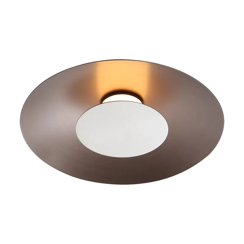 Luma Integrated LED Flush Mount in Coffee Silver and Sand Nickel accent — Golden Lighting LED Ceiling Lights  3000K