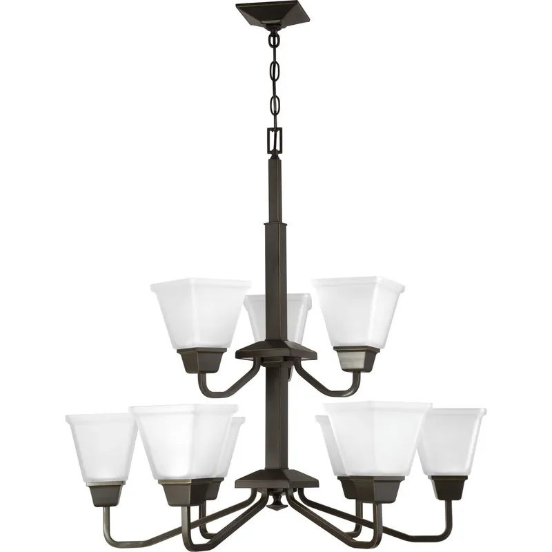 Clifton Heights Collection Nine-Light Etched Glass Chandelier Light — Progress Lighting LED Landscape Lights  