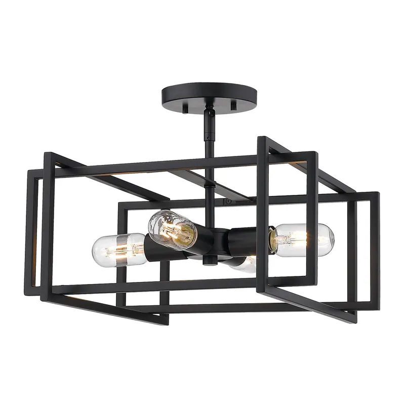 Golden Lighting Tribeca 4-light Semi-Flush Mount in Matte Black — Golden Lighting LED Ceiling Lights  