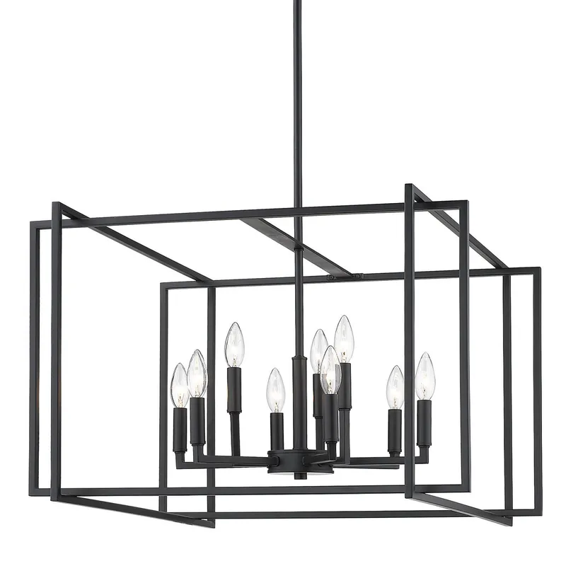 Golden Lighting Tribeca 9-light Chandelier in Matte Black — Golden Lighting LED Pendant Lights 60.0W 