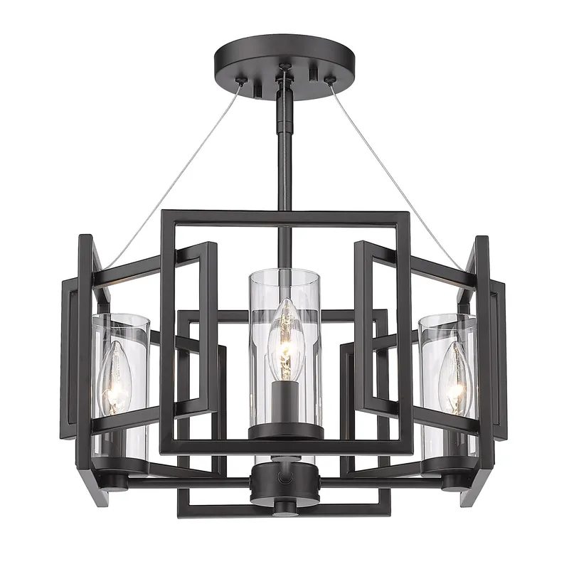 Golden Lighting Marco 4-light Semi-Flush Mount in Matte Black — Golden Lighting LED Pendant Lights  