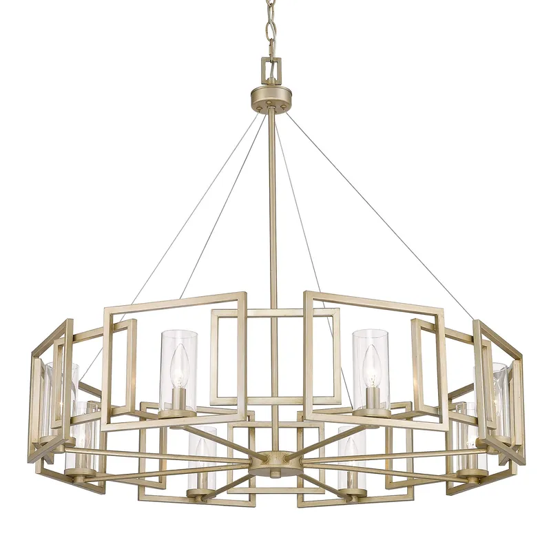 Golden Lighting Marco 8-light Chandelier in White Gold — Golden Lighting LED Pendant Lights 60.0W 