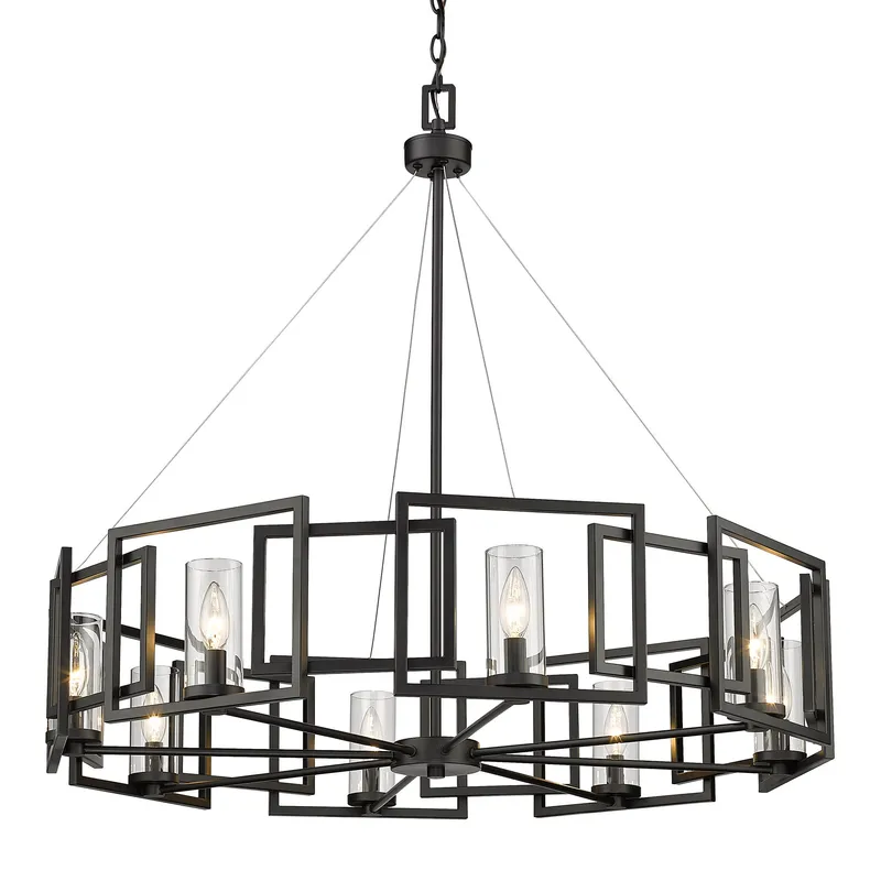 Golden Lighting Marco 8-light Chandelier in Matte Black — Golden Lighting LED Pendant Lights  