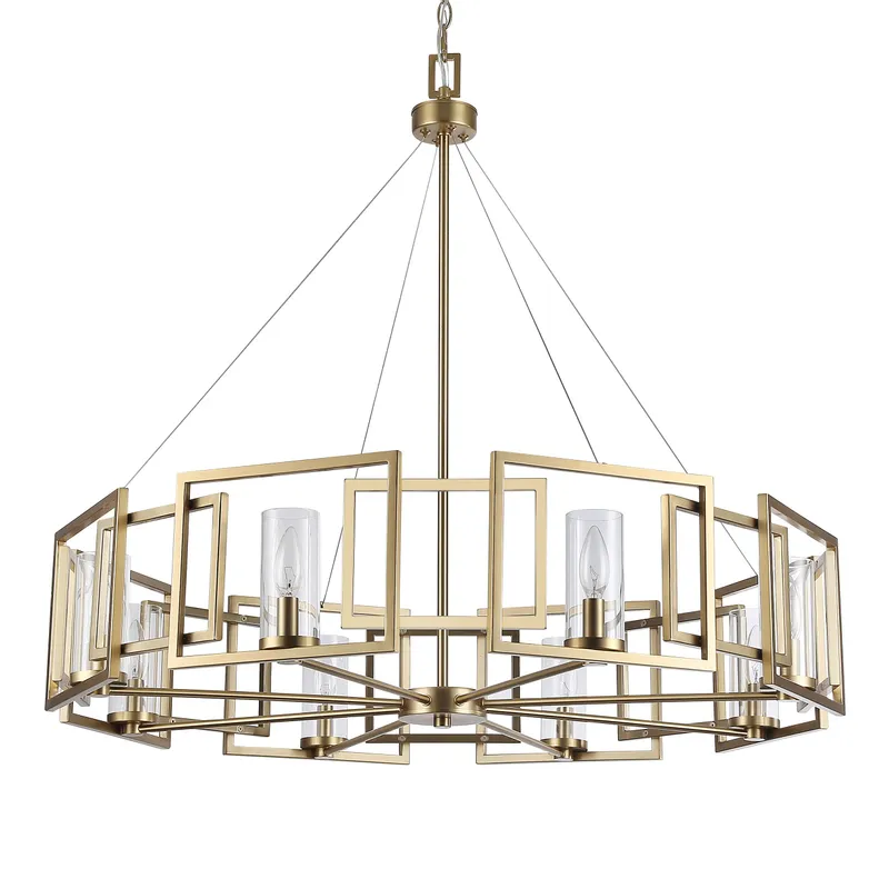 Golden Lighting Marco 8-light Chandelier in Brushed Champagne Brass — Golden Lighting LED Pendant Lights  
