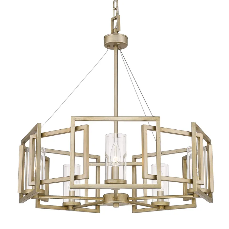 Golden Lighting Marco 5-light Chandelier in White Gold — Golden Lighting LED Pendant Lights 60.0W 