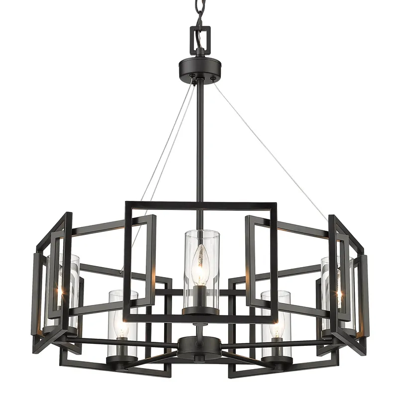 Golden Lighting Marco 5-light Chandelier in Matte Black — Golden Lighting LED Pendant Lights  