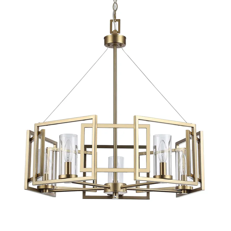 Golden Lighting Marco 5-light Chandelier in Brushed Champagne Brass — Golden Lighting LED Pendant Lights  