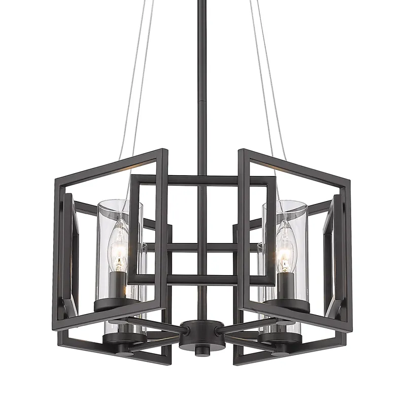 Golden Lighting Marco 4-light Pendant in Matte Black — Golden Lighting LED Pendant Lights  