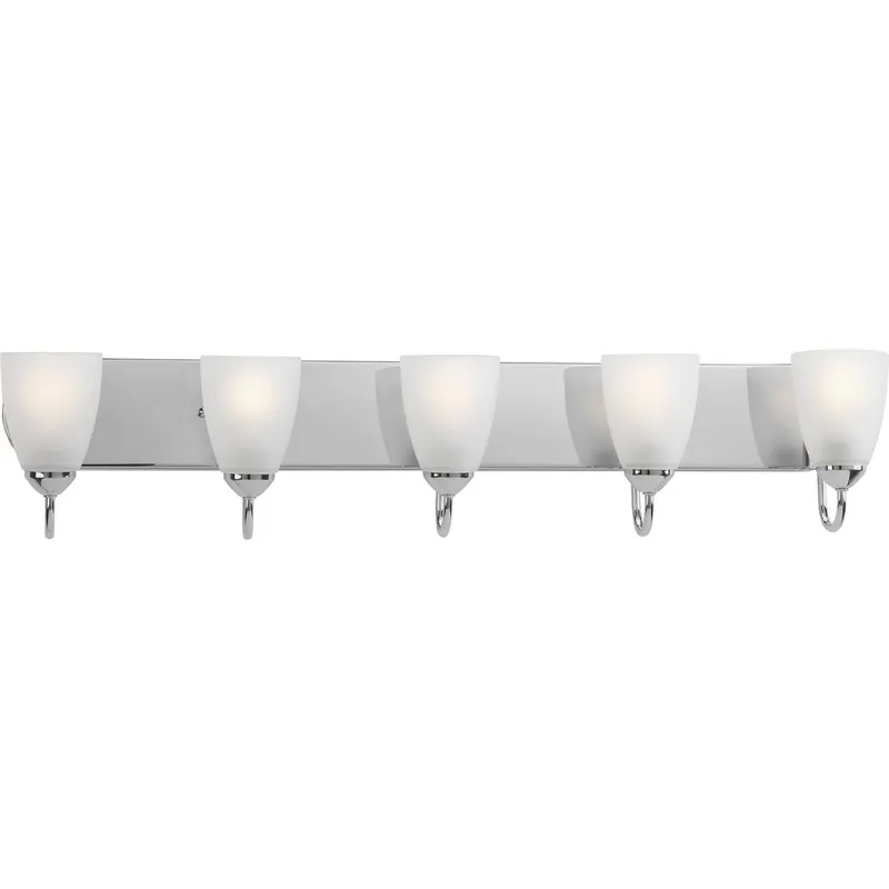 Gather Collection Five-Light Etched Glass Bath Vanity Light — Progress Lighting LED Wall Lights  