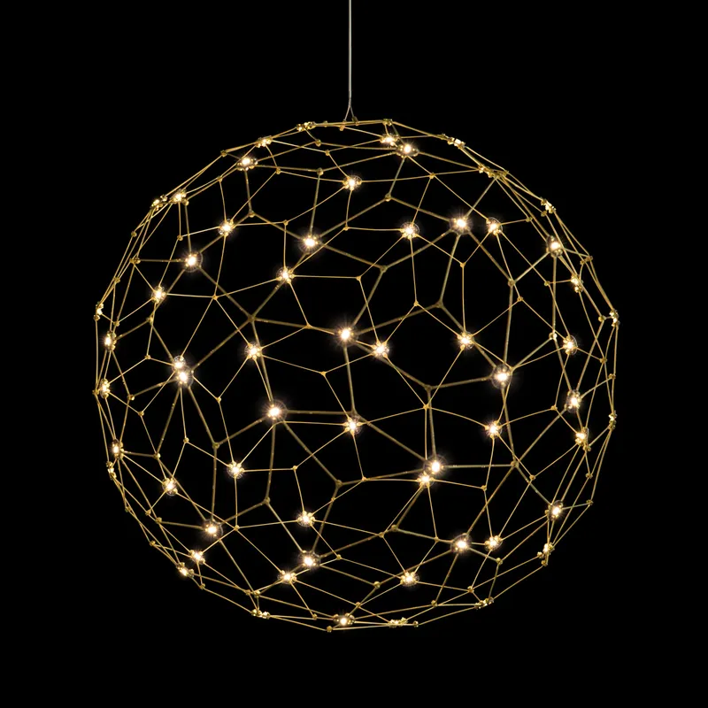 Golden Lighting Spheris Integrated LED 32in Pendant in Natural Brass — Golden Lighting LED Pendant Lights  3000K
