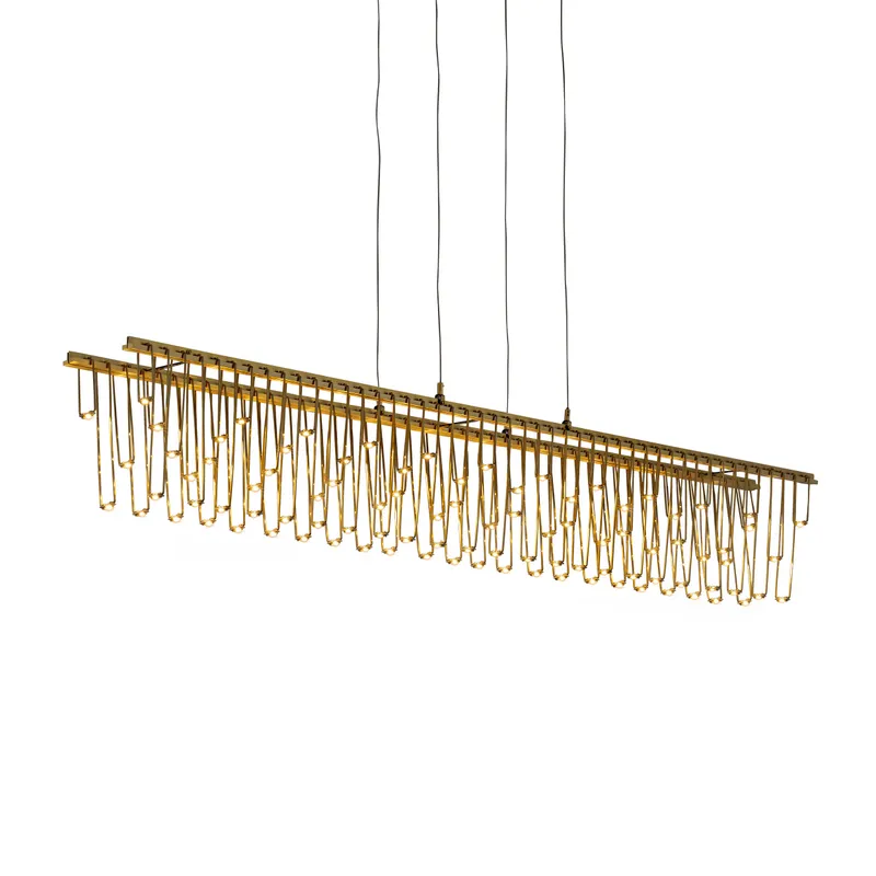 Golden Lighting Lucerna Integrated LED Island Light in Stainless Steel Gold — Golden Lighting LED Pendant Lights  3000K